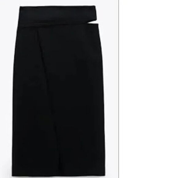 Zara Black Cutout Pencil Skirt Size XSMALL NEW WITH TAG! - Picture 1 of 4